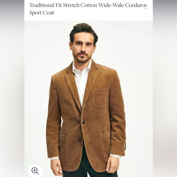 NWT BROOKS BROTHERS Madison Fit wide wale stretch cotton corduroy Sport Coat 42R